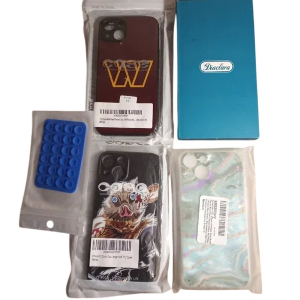 4 iPhone 13 Cases - 1 Phone Adhesive  Silicone- Bundle